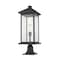 Z-Lite Portland 1 Light Outdoor Pier Mounted Fixture, Black & Clear Beveled 531PHBXLR-533PM-BK - alternate 3